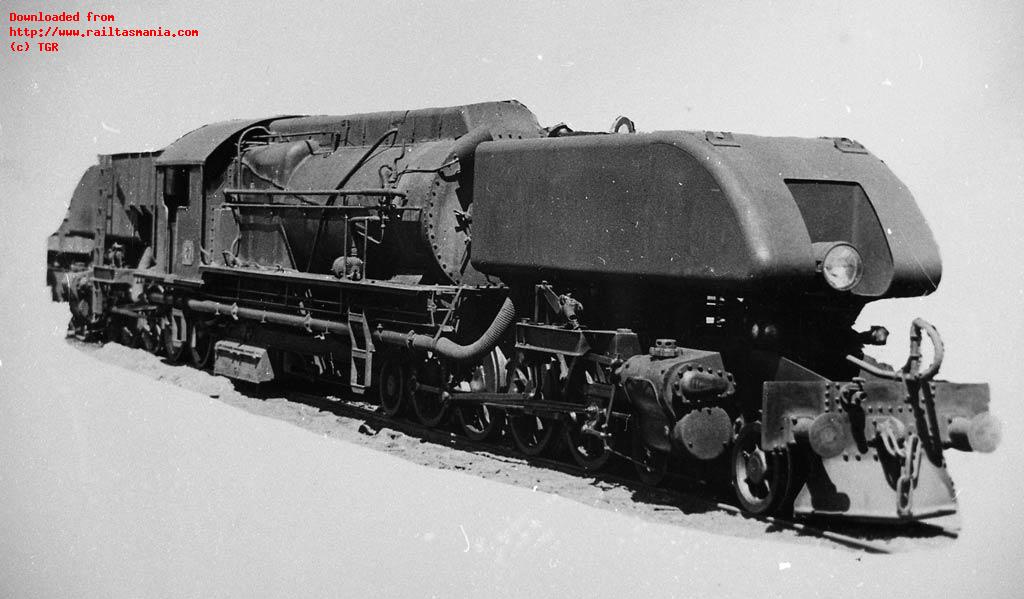 TGR official photograph of Australian Standard Garratt G7. The loco entered service in September 1944, being one of the locomotives delivered directly to the TGR. It was withdrawn in August 1957, and scrapped October 1961. Unlike many of the ASGs built for other railways, this loco had a relatively long and useful lifespan with its original operator once the initial issues had been resolved