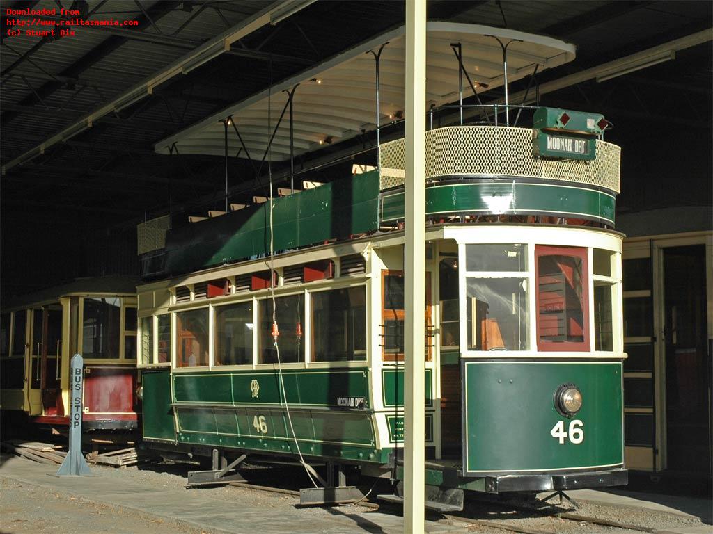 Tram 46 on display at the museum, July 2005