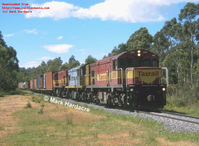 2008 - 2062 and 2004 between Devonport and Railton, with train 633. December 2000