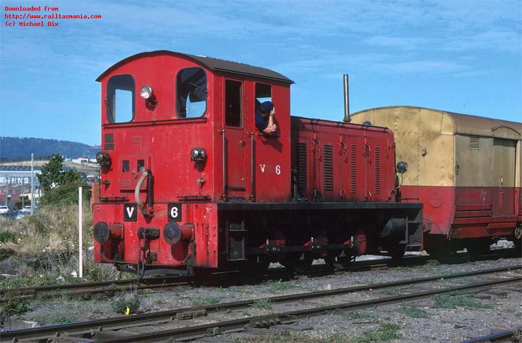 ANR V6 shunting at Derwent Park. 27 February 1980