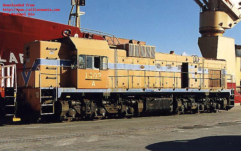 A1507 on Bell Bay wharf shortly after unloading