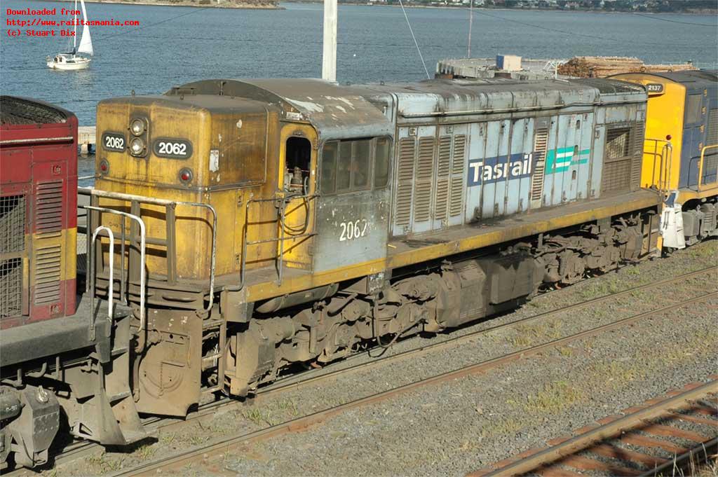 A derailment on the North-West coast resulted in QR2062 making an unusual trip to Hobart on 25 January 2007. It is shown here in Hobart yard shortly after arrival