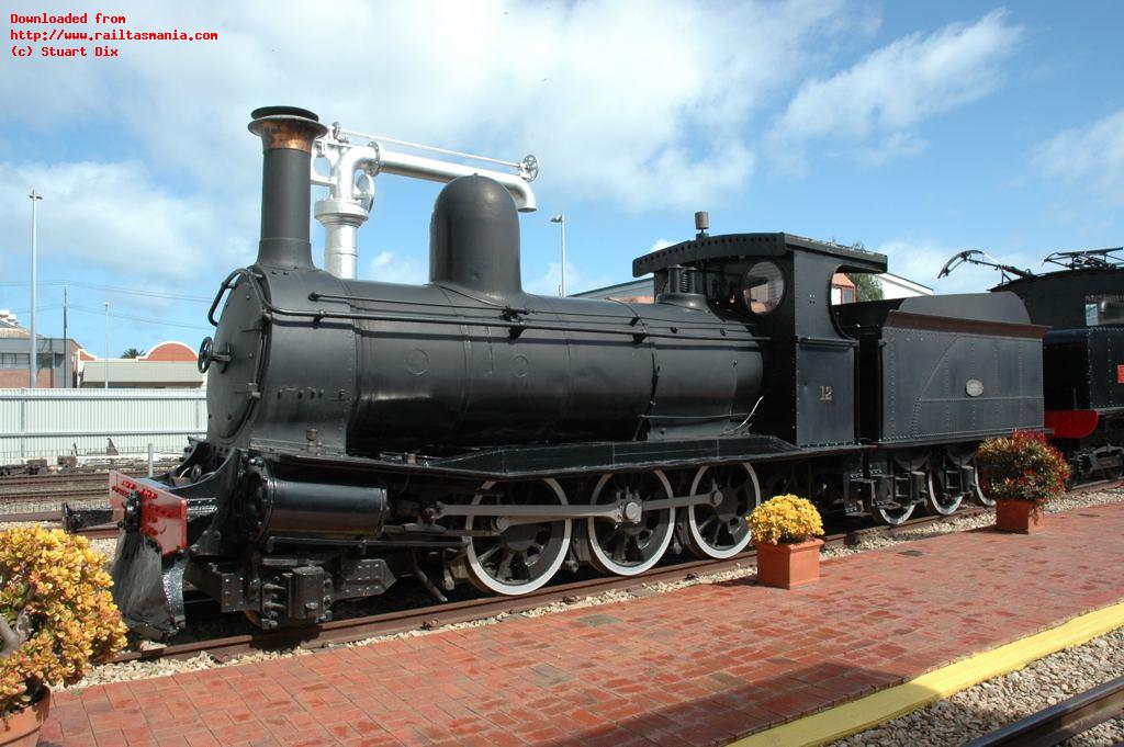 Silverton Tramway Companys locomotive No.12 at the National Railway Museum (Port Adelaide), September 2008. This locomotive was another standard Beyer Peacock locomotive, and was constructed shortly after C18 & C19 