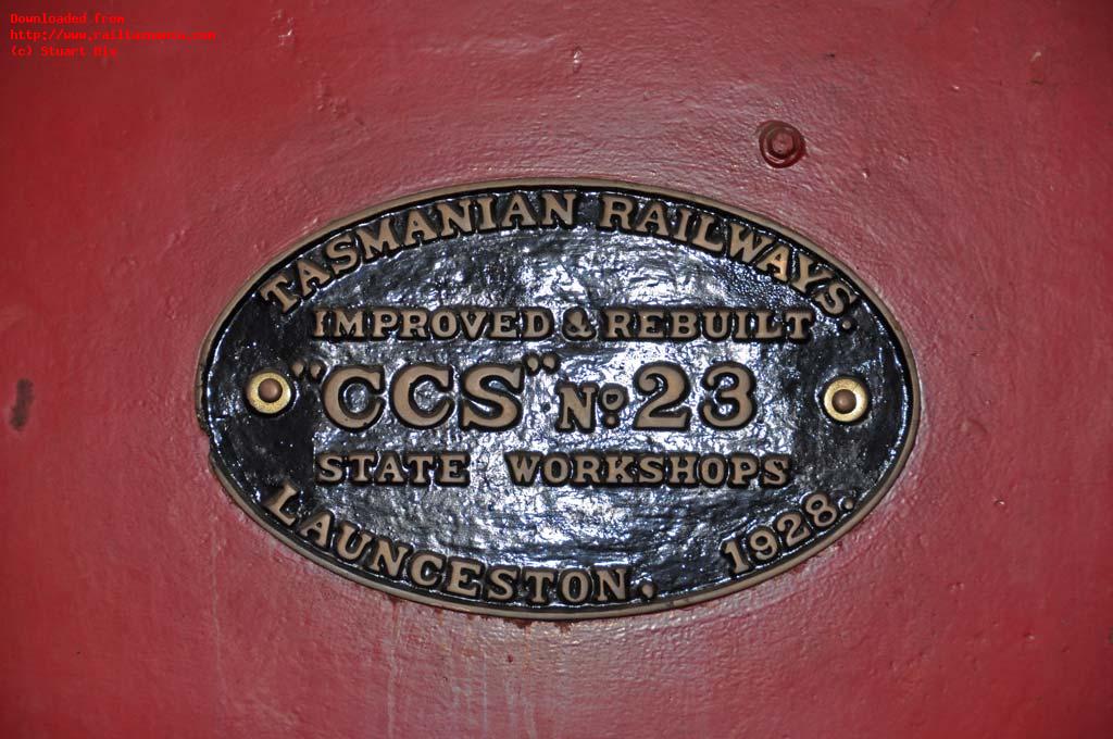 Builders plate fitted to CCS23