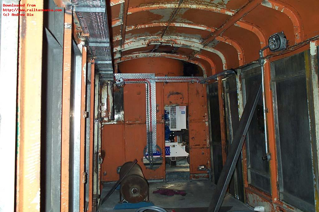 During its initial rebuilt, the near empty body of DV1 is pictured containing little more than an air tank, and behind the bulk head part of the compressor and generator can be made out