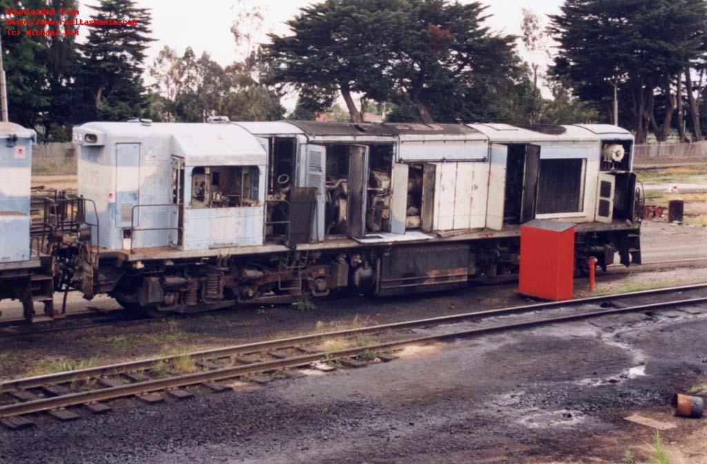 After spending the last four years languishing around Launceston workshops, what remained of Queensland Rail loco 1335 was finally put up for sale a few days before this photo was taken in November 1992. The loco would linger on for a few months more before finally being scrapped