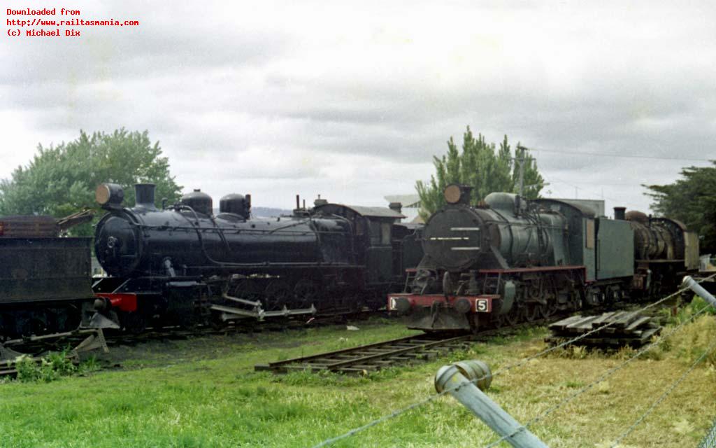 Prior to the opening of the museum, the various exhibits were transferred to the site and stored outside whilst they were prepared for display. Shortly after arrival October 1976, locomotives C22, Q5, M5 and H5 sit in the future musuem site