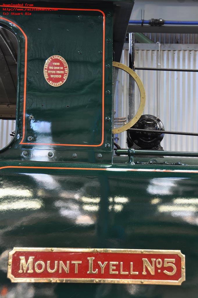 Unlike the first four locomotives, No. 5 was constructed by the North British Locomotive Company which had by then taken over Dubs & Company. The circular builder plate identifies the locomotive as a product of the former Neilson, Reid & Companys Hyde Park Works which had also become part of the NBL Co, rather than the former Dubs & Co Queens Park Works factory where the first four loco had been built.