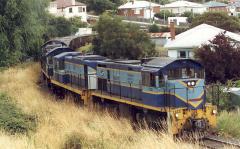 1103 leads 1003, 1104 and 1101 through South Burnie with train 275 for Hellyer Mill, January 1999