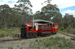 Ida Bay Railway train waits for departure at Deep Hole station, January 2007