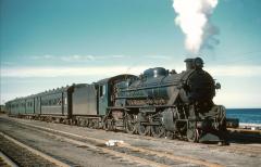 M2 at Burnie on the Devonport-Burnie Workers Train during 1958. This train conveyed employees to the