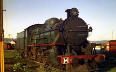 Whilst in the final months of TGR ownership, M5 is pictured stored in Hobart yard, May 1974