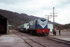 1001 and the <i>West Coaster</i> pauses at Rosebery, January 1964