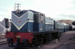 Having arrived from Zeehan, 1002 waits at the head of the motley collection of <i>West Coaster</i> c