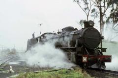 H8 is serviced at St Marys after hauling a special passenger train from Launceston, March 1966