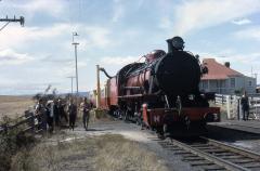 H3 and an AREA special train pauses for water at Ross, March 1965