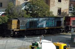 A grubby QR2056 rests in Hobart between runs, August 2005