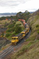 In a scene that wasn't possible 12 months ago, 2001-2053-2052-2054 head Hobart - Burnie train 536 at